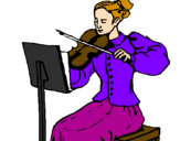 Dibuix Dama violinista pintat per Míriam Ferran