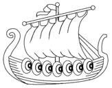 Dibuix Vaixell víking  pintat per Pere