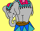 Dibuix Elefant actuant pintat per elena