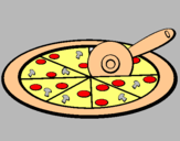 Dibuix Pizza pintat per pizza