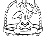 Dibuix Conillet en una cistella pintat per marta