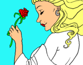 Dibuix Princesa amb una rosa pintat per MIKI