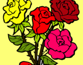Dibuix Ram de roses pintat per iris martinez