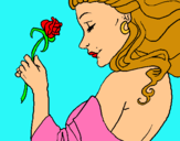 Dibuix Princesa amb una rosa pintat per Lauralin