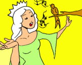 Dibuix Princesa cantant pintat per joana