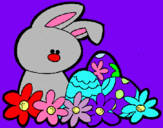 Dibuix Conillet de Pasqua pintat per marta