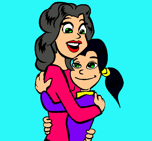 Mare i filla abraçades