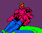Dibuix Astronauta en l'espai pintat per joan
