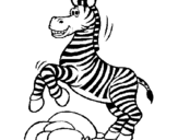 Dibuix Zebra saltant pedres pintat per teresa