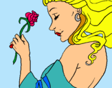 Dibuix Princesa amb una rosa pintat per Marta F.R
