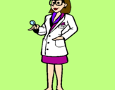 Dibuix Doctora amb ulleres pintat per juliverta