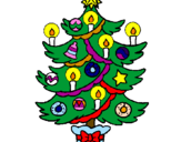 Dibuix Arbre de Nadal amb espelmes pintat per arbre nadal