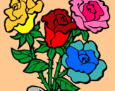 Dibuix Ram de roses pintat per MARGA