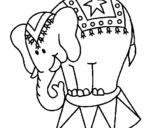Dibuix Elefant actuant pintat per Joan