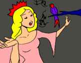 Dibuix Princesa cantant pintat per roger