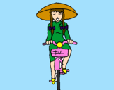 Dibuix Xina amb bicicleta pintat per helga