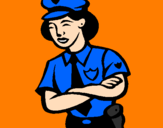 Dibuix Policia dona pintat per MARIA