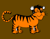 Dibuix Tigre pintat per pau