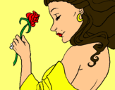 Dibuix Princesa amb una rosa pintat per MARGA