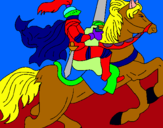 Dibuix Cavaller a cavall pintat per alex