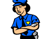 Dibuix Policia dona pintat per sara