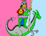 Dibuix Sant Jordi i el drac pintat per ARNAU