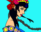 Dibuix Princesa xinesa pintat per abrilfer