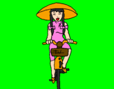 Dibuix Xina amb bicicleta pintat per dalila