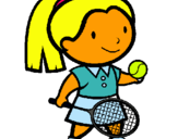 Dibuix Noia tennista pintat per tenis
