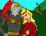 Dibuix Sant Jordi y la princesa pintat per guillem palau
