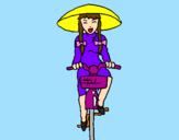 Dibuix Xina amb bicicleta pintat per alba  5448996