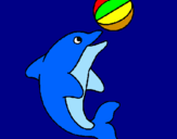 Dibuix Dofí jugant amb una pilota pintat per MARINA G