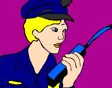 Dibuix Policia amb el walkie pintat per MARIA
