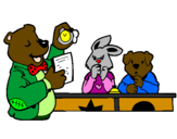 Dibuix Professor ós i els seus alumnes  pintat per ESTER