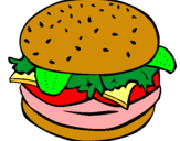 Dibuix Hamburguesa completa pintat per hamburguesa