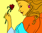 Dibuix Princesa amb una rosa pintat per LAIA MORA