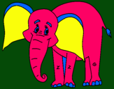 Dibuix Elefant feliç pintat per elefante
