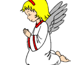 Dibuix Àngel orant  pintat per sergi