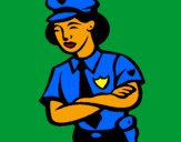 Dibuix Policia dona pintat per montse  romagosa
