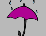 Dibuix Paraigües pintat per lluvia