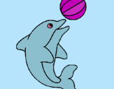Dibuix Dofí jugant amb una pilota pintat per julia