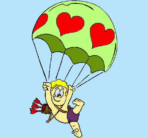 Cupido en paracaigudes