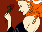 Dibuix Princesa amb una rosa pintat per Laia