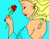 Dibuix Princesa amb una rosa pintat per julia
