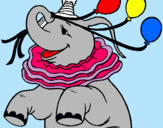Dibuix Elefant amb 3 globus pintat per simon