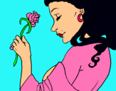 Dibuix Princesa amb una rosa pintat per noemi rubau