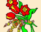 Dibuix Ram de flors pintat per arnau
