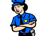 Dibuix Policia dona pintat per mireia c