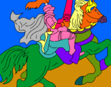 Dibuix Cavaller a cavall pintat per jan