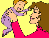 Dibuix Mare amb la seva nadó pintat per Fanny